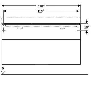 Geberit Smyle Square Unterschrank für DWT m. 2 Schubl., 118,4x61,7x47cm, sand-grau – Bild 4