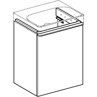 Geberit Smyle Square US für HWB, m. 1 Tür links 49,2x61,7x40,6cm, Nussbaum – Bild 3
