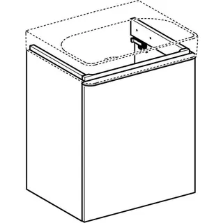 Geberit Smyle Square US für Waschtisch, m. 1 Tür links 53,6x61,7x43,3cm, sand-grau – Bild 3