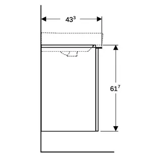Geberit Smyle Square US für Waschtisch, m. 1 Tür links 53,6x61,7x43,3cm, sand-grau – Bild 5