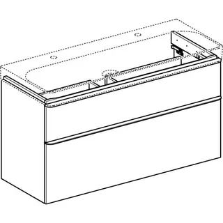 Geberit Smyle Square US für Waschtisch, m. 2 Schubl. 118,4x61,7x47cm, Nussbaum – Bild 3