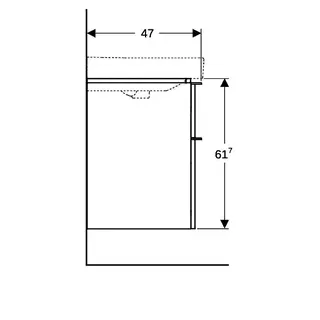 Geberit Smyle Square US für Waschtisch, m. 2 Schubl. 118,4x61,7x47cm, Nussbaum – Bild 4