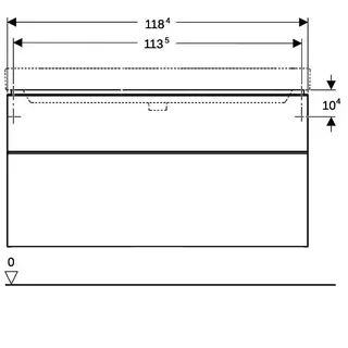 Geberit Smyle Square US für Waschtisch, m. 2 Schubl. 118,4x61,7x47cm, Nussbaum – Bild 5