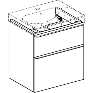 Geberit Smyle Square US für Waschtisch, m. 2 Schubl. 58,4x61,7x47cm, sand-grau – Bild 3