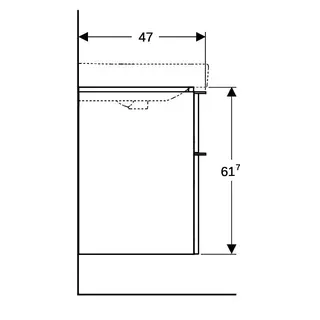Geberit Smyle Square US für Waschtisch, m. 2 Schubl. 58,4x61,7x47cm, sand-grau – Bild 4