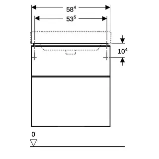 Geberit Smyle Square US für Waschtisch, m. 2 Schubl. 58,4x61,7x47cm, sand-grau – Bild 5