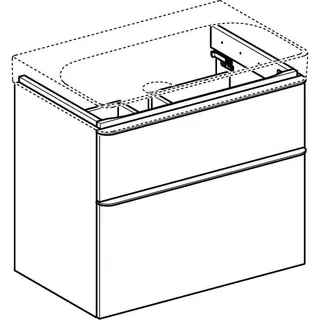 Geberit Smyle Square US für Waschtisch, m. 2 Schubl. 73,4x61,7x47cm, sand-grau – Bild 3