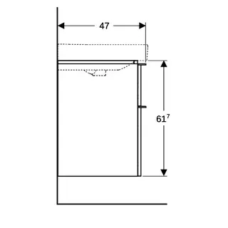 Geberit Smyle Square US für Waschtisch, m. 2 Schubl. 73,4x61,7x47cm, Nussbaum – Bild 4