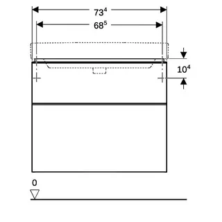 Geberit Smyle Square US für Waschtisch, m. 2 Schubl. 73,4x61,7x47cm, Nussbaum – Bild 5