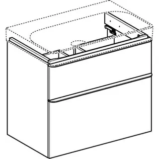Geberit Smyle Square US für Waschtisch, m. 2 Schubl. 73,4x61,7x47cm, Nussbaum – Bild 3