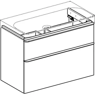 Geberit Smyle Square US für Waschtisch, m. 2 Schubl. 88,4x61,7x47cm, sand-grau – Bild 3