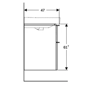 Geberit Smyle Square US für Waschtisch, m. 2 Schubl. 88,4x61,7x47cm, sand-grau – Bild 4