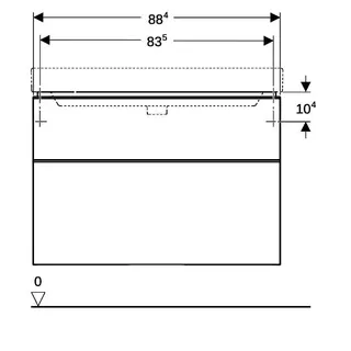 Geberit Smyle Square US für Waschtisch, m. 2 Schubl. 88,4x61,7x47cm, sand-grau – Bild 5