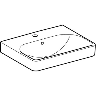 Geberit Smyle Square Waschtisch, 55x44cm mit Hahnloch, mit Überlauf, weiß – Bild 3