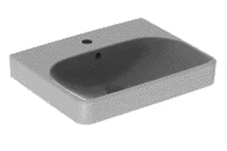 Geberit Smyle Square Waschtisch, 55x44cm mit Hahnloch, mit Überlauf, weiß, KeraTect