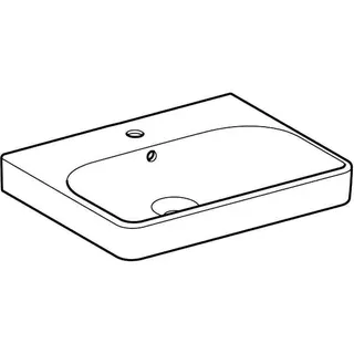 Geberit Smyle Square Waschtisch, 60x48cm mit Hahnloch, mit Überlauf, weiß – Bild 3
