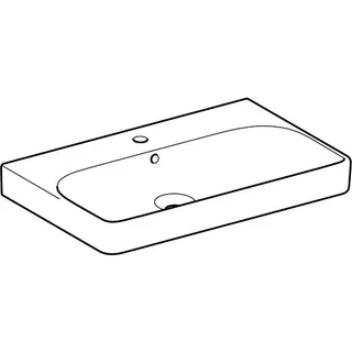 Geberit Smyle Square Waschtisch, 75x48cm mit Hahnloch, mit Überlauf, weiß – Bild 3