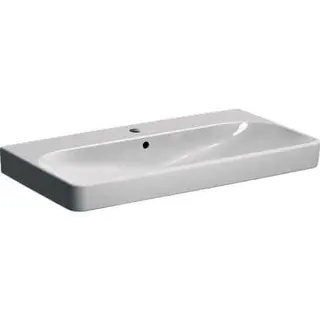 Geberit Smyle Square Waschtisch, 90x48cm mit Hahnloch, mit Überlauf, weiß – Bild 2