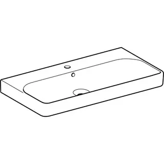Geberit Smyle Square Waschtisch, 90x48cm mit Hahnloch, mit Überlauf, weiß – Bild 3