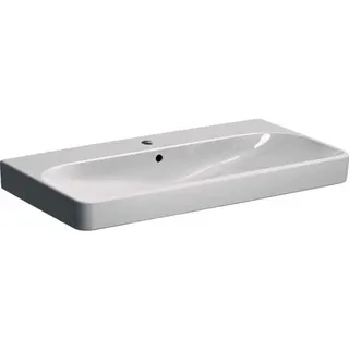 Geberit Smyle Square Waschtisch, 90x48cm mit Hahnloch, mit Überlauf, weiß, KeraTect – Bild 2