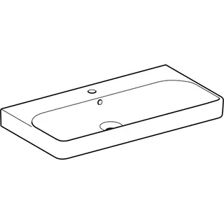 Geberit Smyle Square Waschtisch, 90x48cm mit Hahnloch, mit Überlauf, weiß, KeraTect – Bild 3