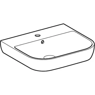 Geberit Smyle Waschtisch, 55x48cm mit Hahnloch, mit Überlauf, weiß – Bild 3