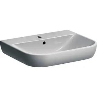 Geberit Smyle Waschtisch, 60x48cm mit Hahnloch, mit Überlauf, weiß – Bild 2