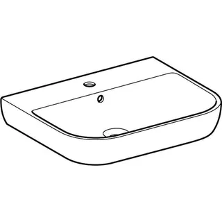 Geberit Smyle Waschtisch, 60x48cm mit Hahnloch, mit Überlauf, weiß – Bild 3