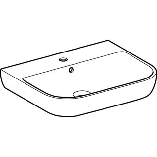 Geberit Smyle Waschtisch, 60x48cm mit Hahnloch, mit Überlauf, weiß, KeraTect – Bild 3