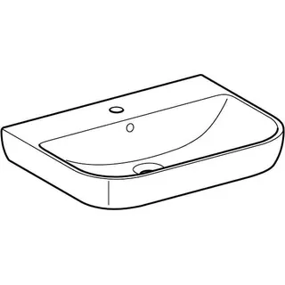 Geberit Smyle Waschtisch, 65x48cm mit Hahnloch, mit Überlauf, weiß – Bild 3