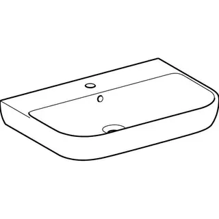 Geberit Smyle Waschtisch, 70x48cm mit Hahnloch, mit Überlauf, weiß – Bild 3