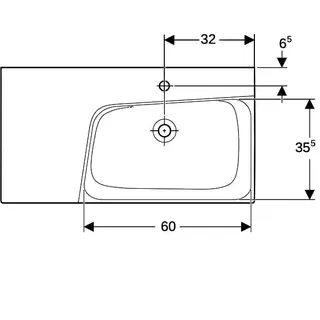 Geberit Xeno2 Waschtisch m. Ablg. links, 90x48cm mit Hahnloch, ohne Überlauf, weiß, KeraTect – Bild 5