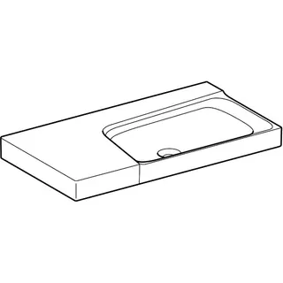 Geberit Xeno2 Waschtisch m. Ablg. links, 90x48cm ohne Hahnloch, ohne Überlauf, weiß, KeraTect – Bild 3