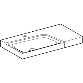 Geberit Xeno2 Waschtisch m. Ablg. rechts, 90x48cm mit Hahnloch, ohne Überlauf, weiß, KeraTect – Bild 4