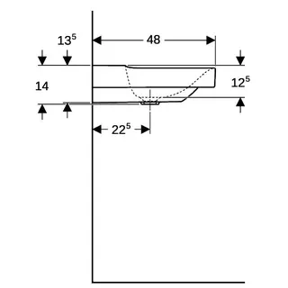 Geberit Xeno2 Waschtisch, 120x48cm mit Hahnloch, ohne Überlauf, weiß, KeraTect – Bild 5