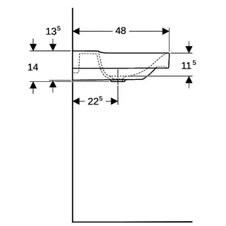 Geberit Xeno2 Waschtisch, 90x48cm ohne Hahnloch, ohne Überlauf, weiß, KeraTect – Bild 5