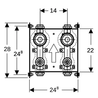 GIS Montageplatte mit 2 Wasserzähler- strecken mit UP-Absp.Vtl., 461.131.00.1 – Bild 4