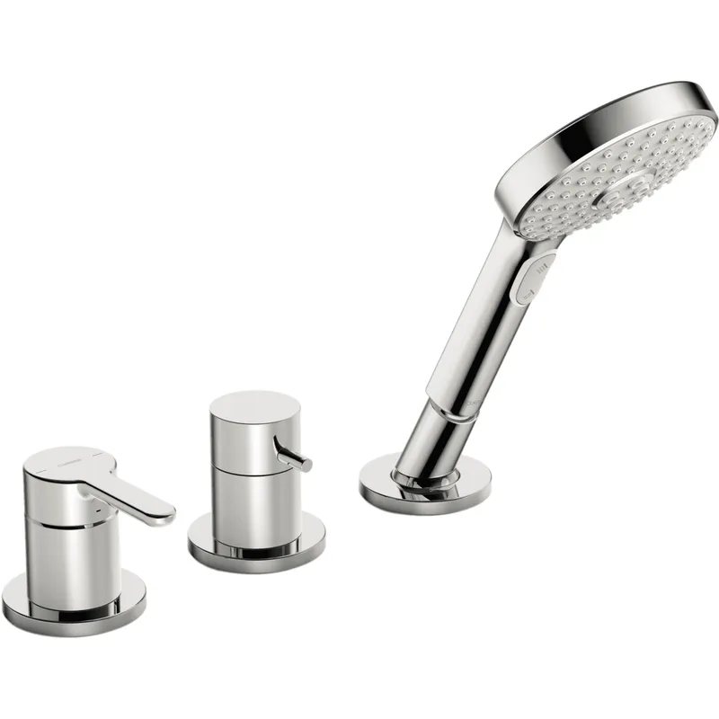 EHM FM-Set f. Wafü/Br. HANSADESIGNO Style 5325 Ros. rund 3-strahlig chr
