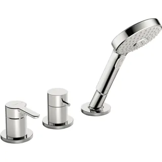 EHM FM-Set f. Wafü/Br. HANSADESIGNO Style 5325 Ros. rund 3-strahlig chr