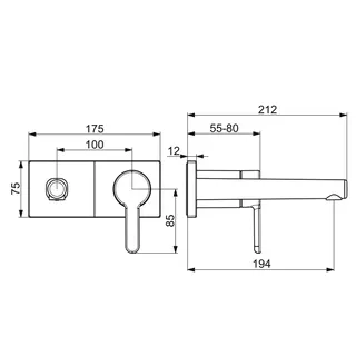 EHM FM-Set f. Waschtisch-Batt. HANSADESIGNO Style 5109 Ros. eckig Ausld. 194mm DN15 – Bild 3