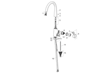 EHM Küchenarm. HANSADESIGNO Style 5101 Ausld. 200 mm DN15 chr – Bild 5