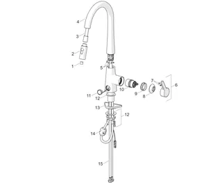 EHM Küchenarm. HANSADESIGNO Style 5136 Ausld. 200 mm DN15 chr – Bild 4