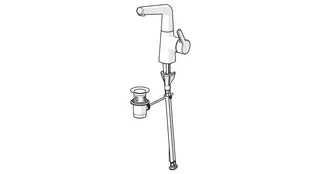 EHM Waschtisch-Batt. HANSADESIGNO Style 5103 Zugst.Ablgarn. Ausld. 151 mm DN15 chr – Bild 2