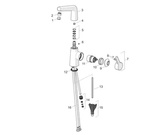 EHM Waschtisch-Batt. HANSADESIGNO Style 5134 Ausld. 151 mm DN15 chr – Bild 4