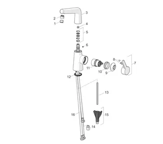 EHM Waschtisch-Batt., ND HANSADESIGNO Style 5121 Zugst.Ablgarn. Ausld. 151 mm DN15 – Bild 4