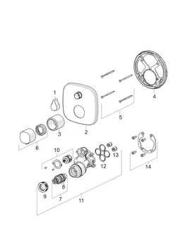 FM-Set f. Brausebatt. HANSALIVING 8113 Ros. soft edge chr – Bild 4