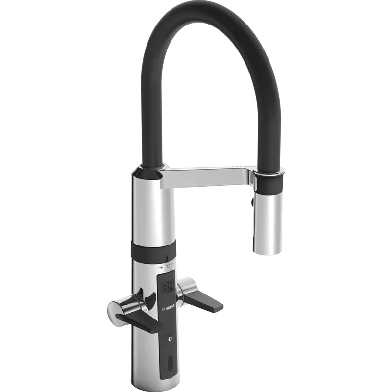 Küchenarm. HANSAFIT 6525 2-strahlig 230/5 V Ausld. 200 mm DN15 chr