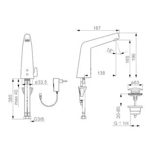 Waschtisch-Batt. HANSADESIGNO Style 5179 9/12 V Ausld. 138 mm DN15 chr – Bild 4