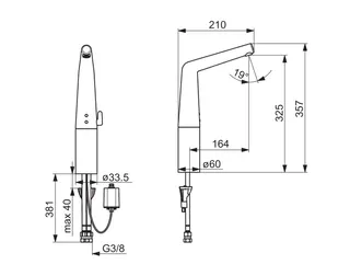 Waschtisch-Batt. HANSADESIGNO Style 5194 6 V Ausld. 164 mm DN15 chr – Bild 2