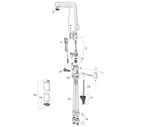 Waschtisch-Batt. HANSADESIGNO Style 5194 6 V Ausld. 164 mm DN15 chr – Bild 4